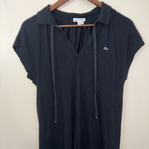 Lacoste Women’s Devanlay Cotton Pique Polo Tennis Mini Dress Black Sz (6) 38